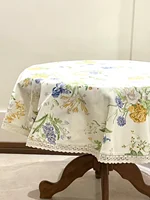 رومیزی طرح گلهای وحشی (میز دایره)