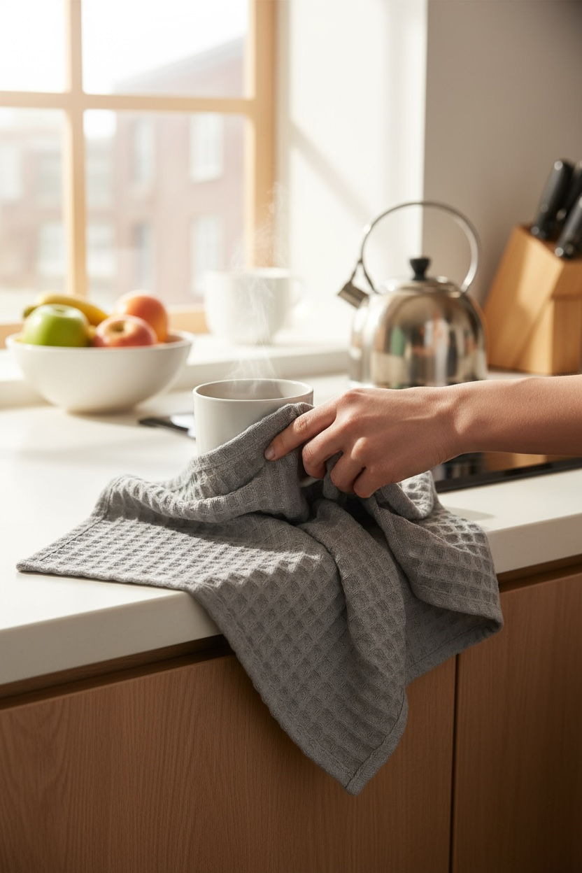 دستمال وافلی بافت درشت