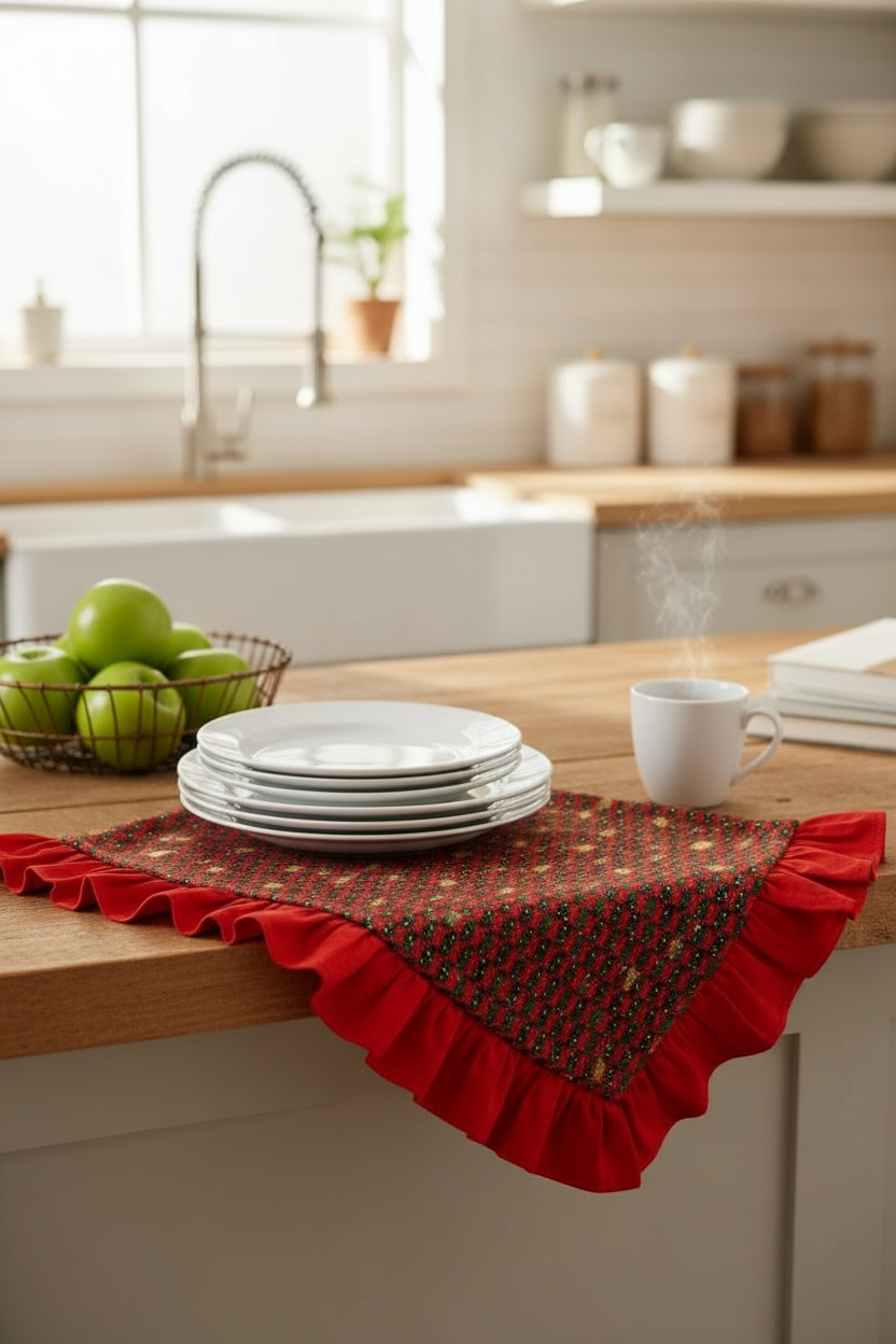 نیم ست آشپزخانه طرح کریسمس