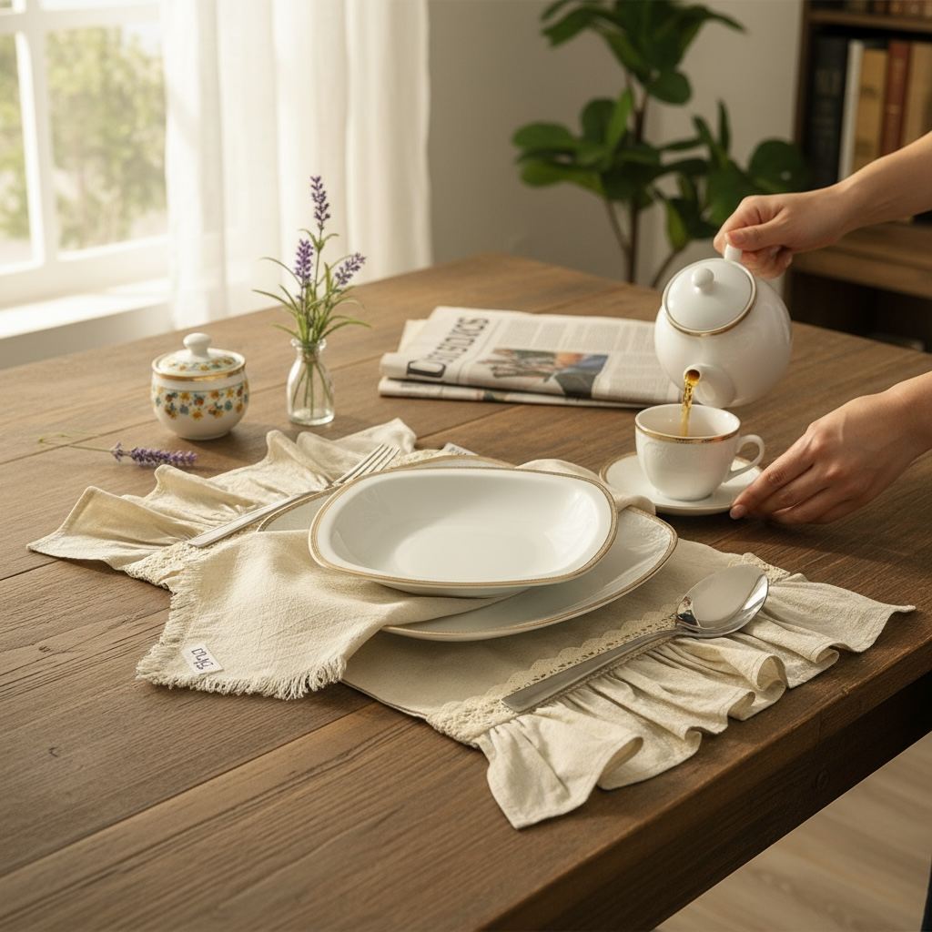 دستمال سفره طرح دور ریش